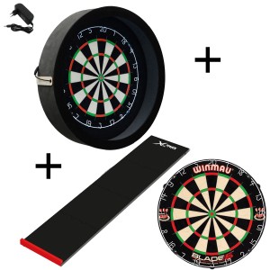 Dragon - Sorpresa PRO - Complete PRO - zwart-zwart - winmau blade 5 - xq-dartmat - dartbord verlichting