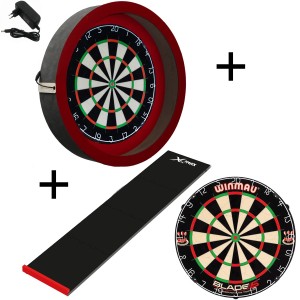 Dragon - Sorpresa PRO - Complete PRO - rood-zwart - winmau blade 5 - xq-dartmat - dartbord verlichting