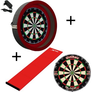 Dragon - Sorpresa PRO - Complete PRO - rood-rood - winmau blade 5 - xq-dartmat - dartbord verlichting