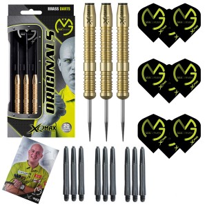 Michael van Gerwen Originals - 100% Brass - 20-23 gram - incl. extras - XQ Max - dartpijlen