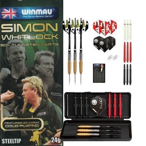 Simon Whitlock - Gold Plated - 24 gram - Winmau Boxed set