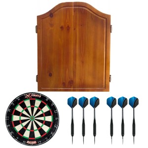 Dragon darts - houten kabinet - starterpack - inclusief dartbord en dartpijlen - eikenhout