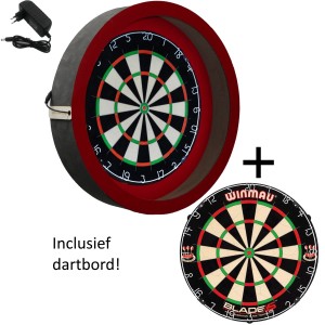  Dragon - Sorpresa PRO - dartbord verlichting - inclusief - winmau blade 5 - dartbord - rood