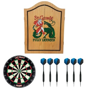 Dragon darts - houten kabinet - starterpack - inclusief dartbord en dartpijlen - Grenen 