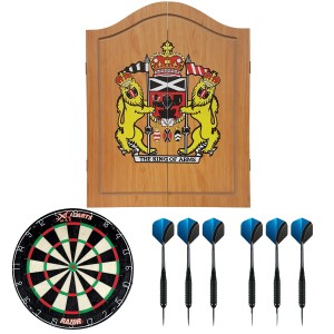 Dragon darts - houten kabinet - starterpack - inclusief dartbord en dartpijlen - King of Arms - Blank