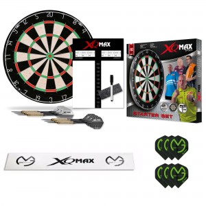 XQ-MAX Michael van Gerwen complete starter set - dartbord - dartpijlen - scorebord - afstand sticker