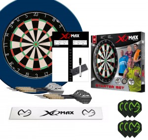 XQ-MAX Michael van Gerwen complete starter set - dartbord - accessoires - surround ring blauw