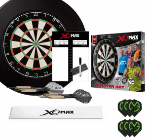 XQ-MAX Michael van Gerwen complete starter set - dartbord - accessoires - surround ring zwart