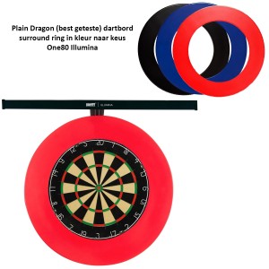 Dragon Illumina set - compleet dartbord met surround ring en Illumina dartbord verlichting
