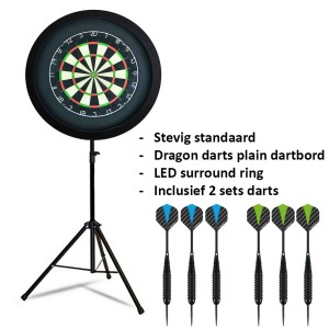 Dragon darts - Portable LED pakket + dartpijlen - zwart