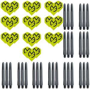 XQ Max - 10 sets Michael van Gerwen logo flights inclusief 10 sets dart shafts groen