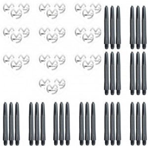 XQ Max - 10 sets Michael van Gerwen logo flights inclusief 10 sets dart shafts wit