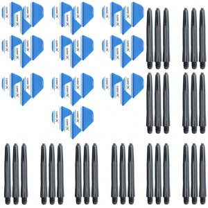 XQ Max - 10 sets XQ Max darts logo flights inclusief 10 sets dart shafts blauw