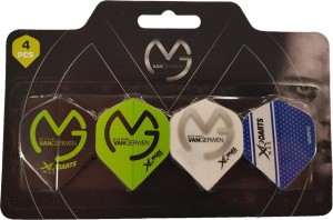 Dragon darts 4 pack darts flights – Michael van Gerwen – logo – darts flights - blauw