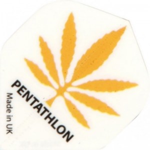 Pentathlon White Gold Leaf - darts flights